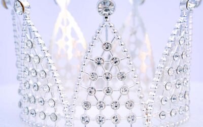 7.5cm Silver Metal Mini Birthday Cake Crown Topper with Crystal Accents