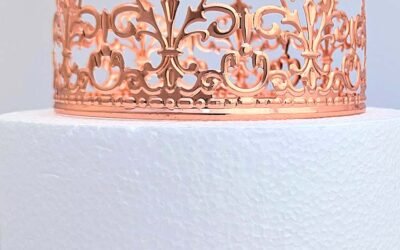 13cm Rose Gold Metal Birthday Cake Crown Topper | Medium (Alloy)
