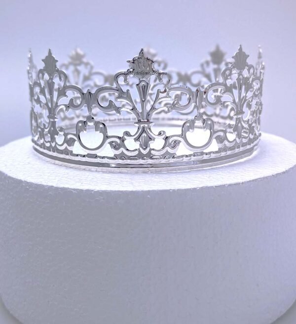 13cm Silver Metal Birthday Cake Crown Topper