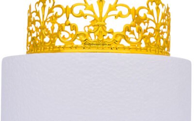 13cm Gold Metal Birthday Cake Crown Topper | Medium (Alloy)