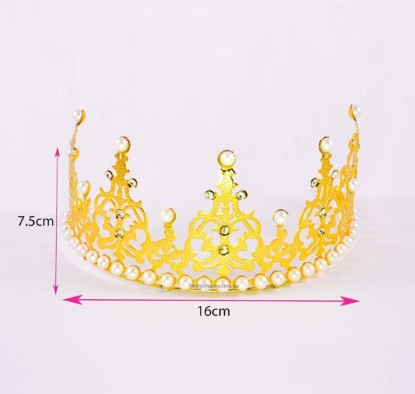 16cm Gold Metal Crown Cake Topper