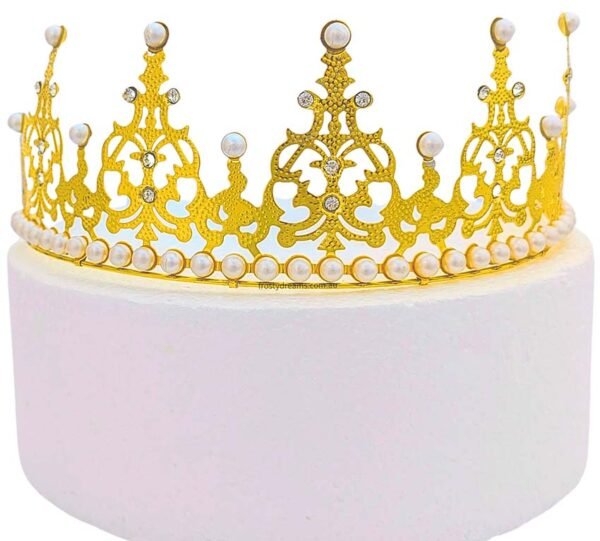 16cm Gold Metal Crown Cake Topper